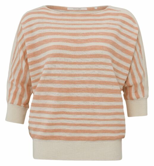 Yaya Textured Stripe Sweater Dusty Coral Orange