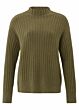 YAYA Rib High Neckline Sweater Gothic Olive Green