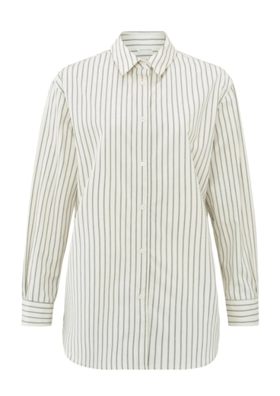 YAYA Striped Relaxed Blouse Chalk White Dessin