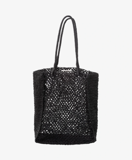 Yaya Straw Tote Bag Jute Black