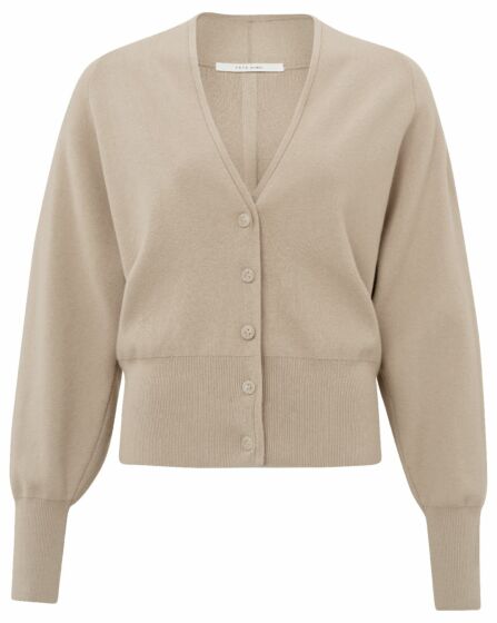 Yaya Cardigan V-Neck Aluminium Beige