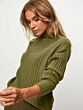 YAYA Rib High Neckline Sweater Gothic Olive Green