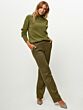 YAYA Rib High Neckline Sweater Gothic Olive Green