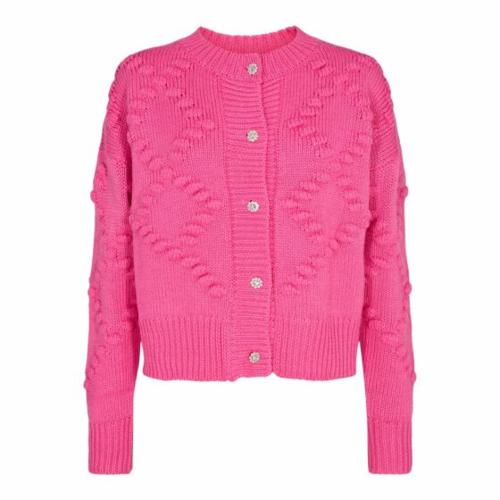 Co'Couture Bubble Knit Cardigan Pink