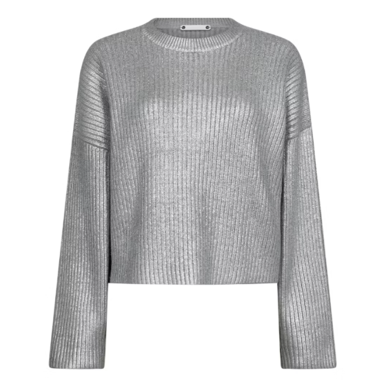 Co'couture Row Foil Knit Silver