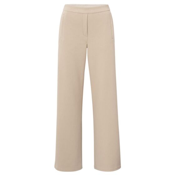 Yaya Trouser High Waisted Wide Leg Twill Beige