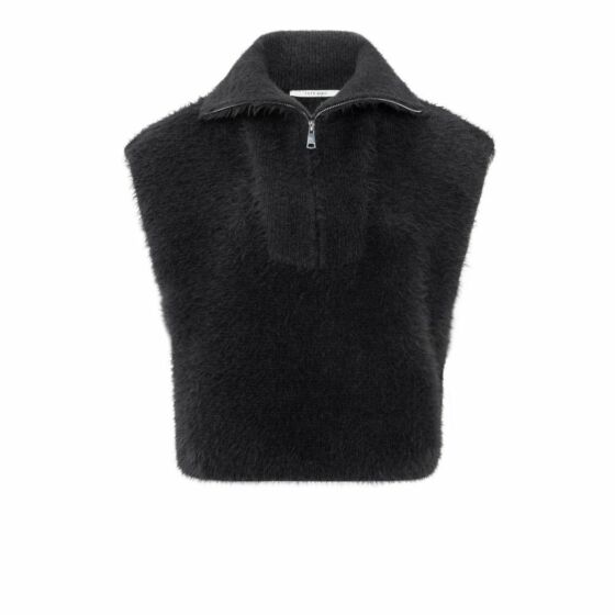 Yaya Sleeveless Fluffy Sweater Anthracite