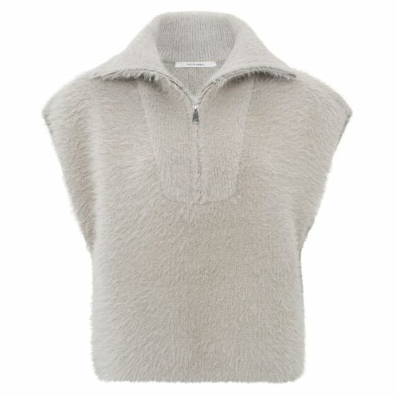 Yaya Sleeveless Fluffy Sweater Dove Gray