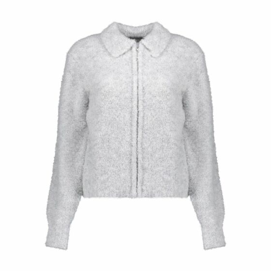 Geisha Cardigan With Collar Light Grey