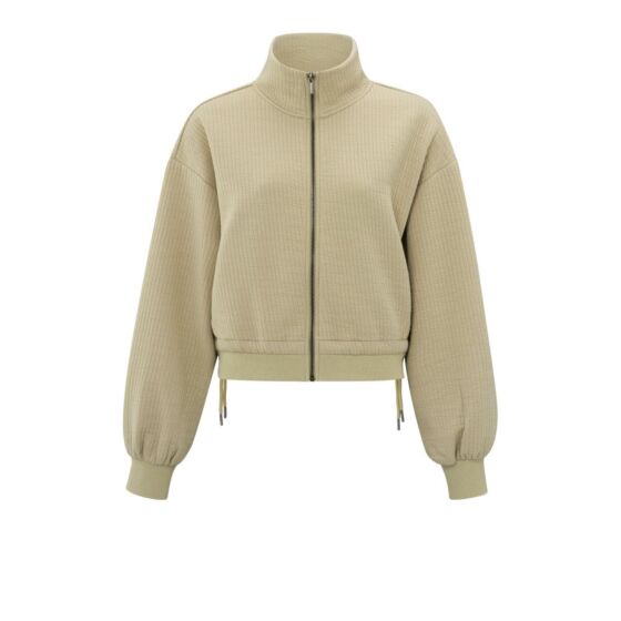 YAYA Ribbed Jersey Cardigan Safari