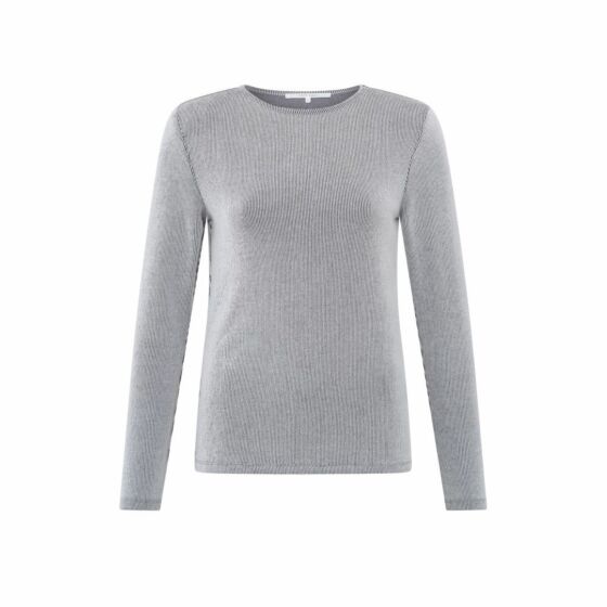 Yaya Rib Top With Shoulder Pads Sky Grey