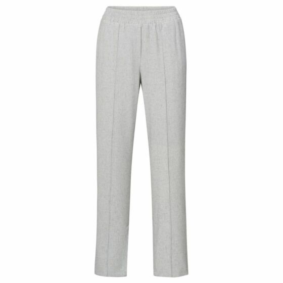 Yaya Wide Leg Trousers Light Grey Melange