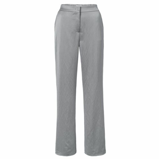 Yaya Woven Satin Wide Leg Trouser Light Metal Grey