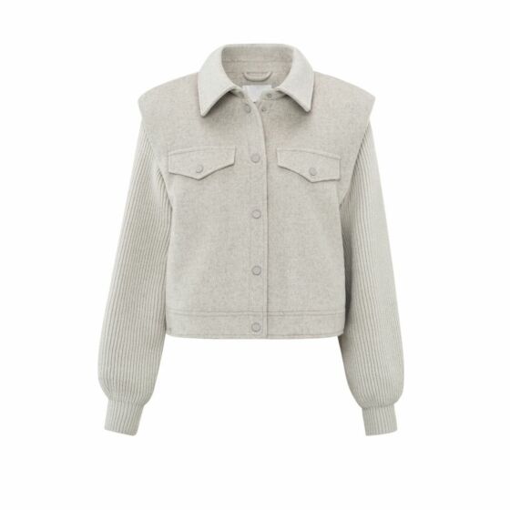 YAYA Gray Wool Mix Jacket Dove Grey