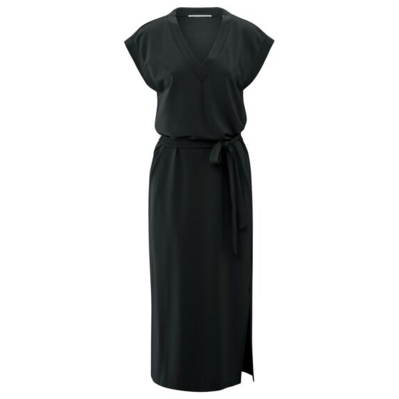 Yaya Long T-shirt Dress Belt Washed Black