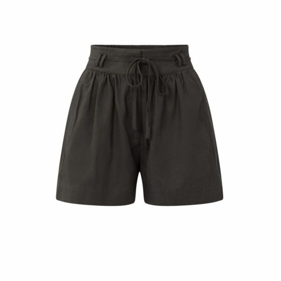 Yaya High Waist Flowy Short Licorice Black