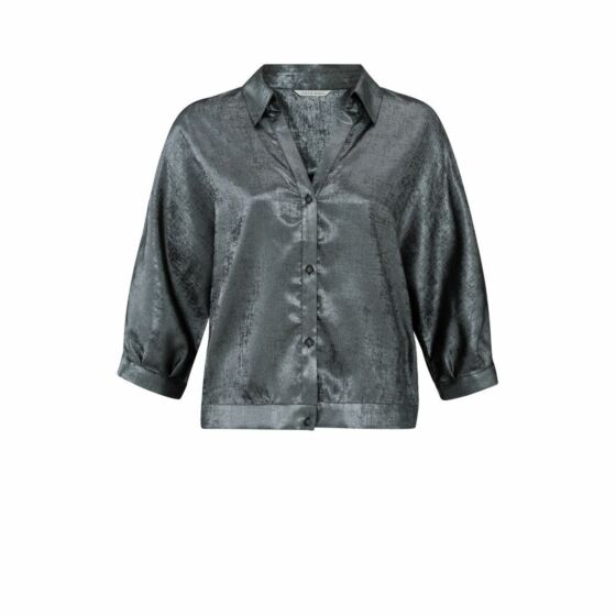 YAYA Metallic Blouse Dark Metal Grey