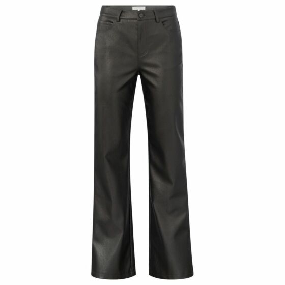 Yaya Metallic Faux Leather Trouser Anthracite Silv