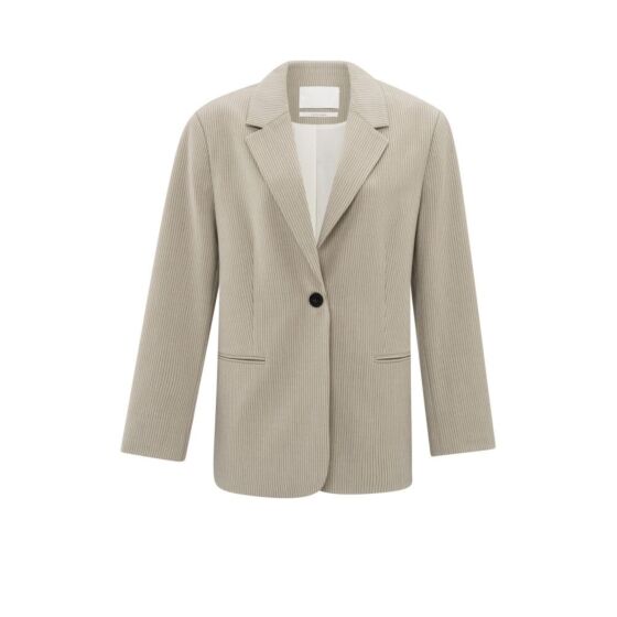 Yaya Oversized Pinstripe Blazer Humus Beige Dessin