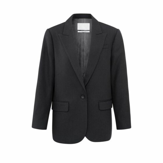 Yaya Wool Mix Oversized Blazer Anthracite Melange