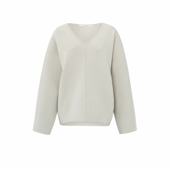 Yaya Oversized V-neck Sweater Pumice Stone Beige