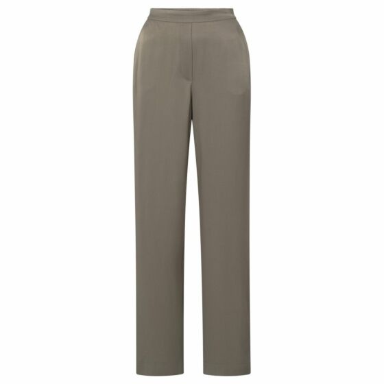 Yaya Satin Wide Leg Trousers Clay Pebble Grey