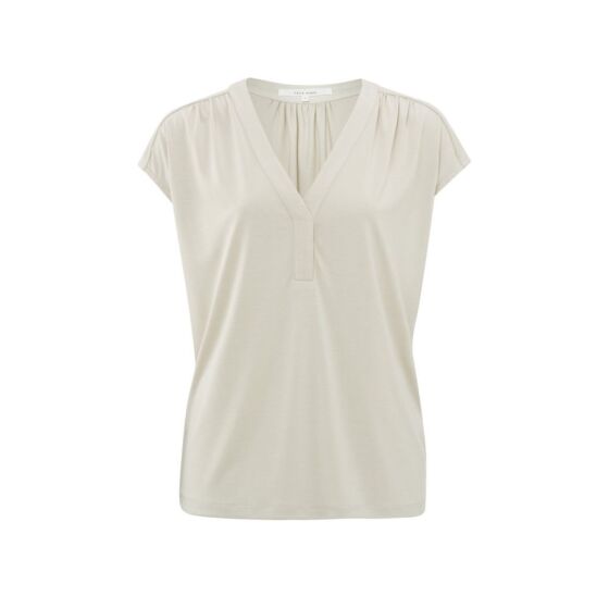Yaya Jersey Top V-Neck Moonstruck Grey