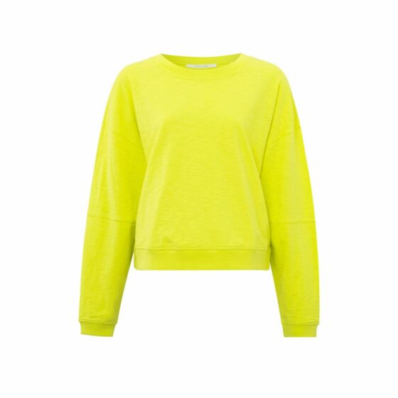 Yaya Sweatshirt Slub Neon Yellow