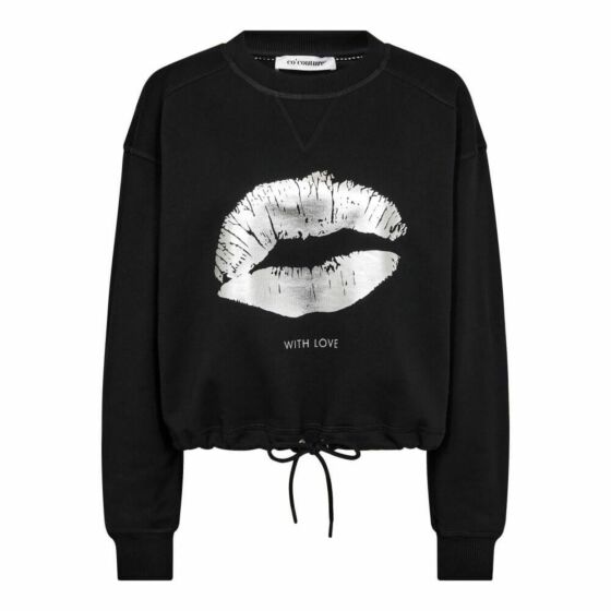 Co'couture Crop Tie Clean Kiss Sweat Black