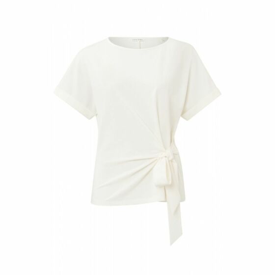 YAYA Top With Knotted Detail Star White
