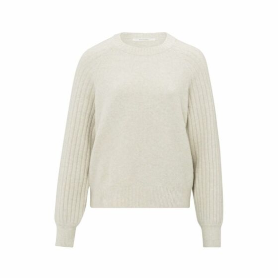 Yaya Rib Mixed Sweater Off White Melange