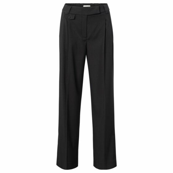 Yaya Wide Leg Trousers Anthracite Melange