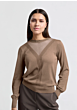 YAYA Sweater Transparant Details Chocolate Malt