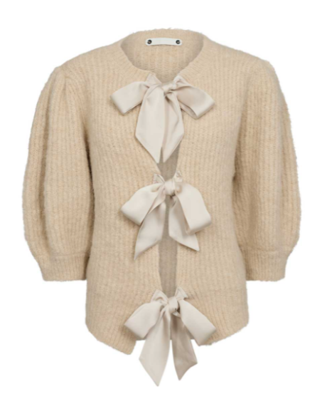 Co'couture CoralieCC Bow Rib Cardigan Bone