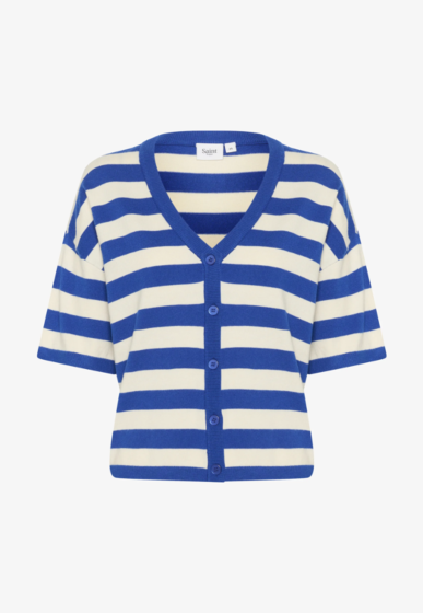 Saint Tropez Frikam Striped Cardigan Surf Blue