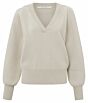 Yaya Chenille Sweater V-Neck Silver Lining Beige