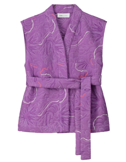 Pom Gilet Quilted Purple