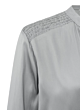 YAYA Satin V-neck Top W. Smock Paloma Grey