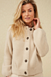 YAYA Furry Cardigan With Buttons Beige