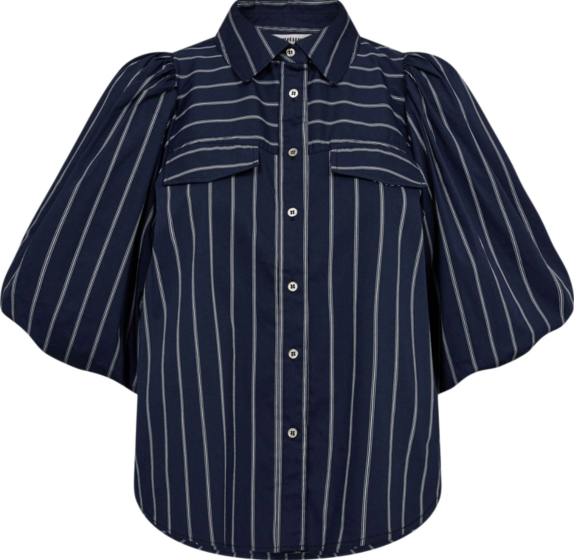 Co'couture Sebi Stripe Puff Shirt Navy