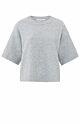 Yaya Boatneck Sweater Rib Sleeves Grey Melange