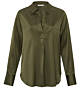 YAYA Satin Ling Sleeve Pull Shiny Brown
