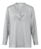 YAYA Satin V-neck Top W. Smock Paloma Grey