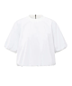 Yaya Woven T-Shirt Puff Sleeves Pure White
