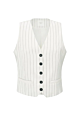 Yaya Linen Blend Gilet Pinstripe Pattern Sand Beig
