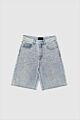 With Black Deluxe Long Denim Bermuda Summer Blue