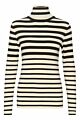 Soaked Spina Striped Rollneck Black White