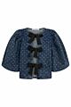 Co'couture Darin Dot Bow Blouse Denim Blue