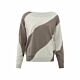 Yaya Stripe Sweater Clay Pebble Grey