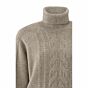 Yaya Turtle Neck Cable Sweater Dark Sand Melange